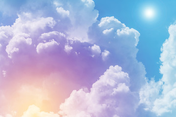 Wall Mural - sun and cloud background with a pastel colored