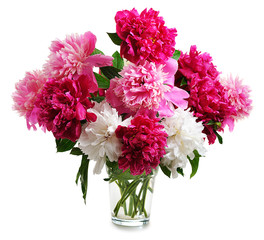Wall Mural - white peony isolated on white