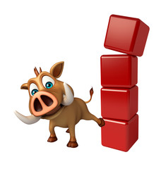 Poster - cute Boar cartoon character with level