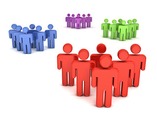 Leinwandbilder - Group of people concept isolated over white background with shadow. 3D rendering.