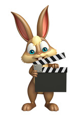 Sticker - fun Bunny cartoon character with clapper board