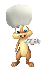 Poster - Bunny cartoon character with dinner plate