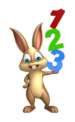 Poster - Bunny cartoon character with 123 sign