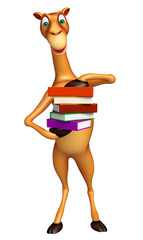 Poster - fun Camel cartoon character with book stack