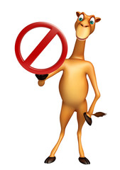 Sticker - Camel cartoon character with stop sign