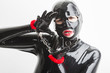 © Richard Semik - portrait of woman wearing latex clothes with handcuffs