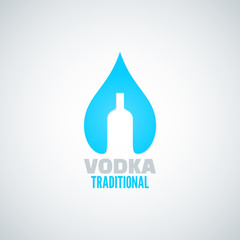 vodka bottle drop vector background