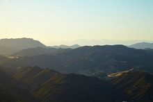 Panoramic View Of Meadows, Hills And Sky In Malibu