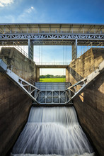 The Floodgates On A Dam In A River From In Thailand