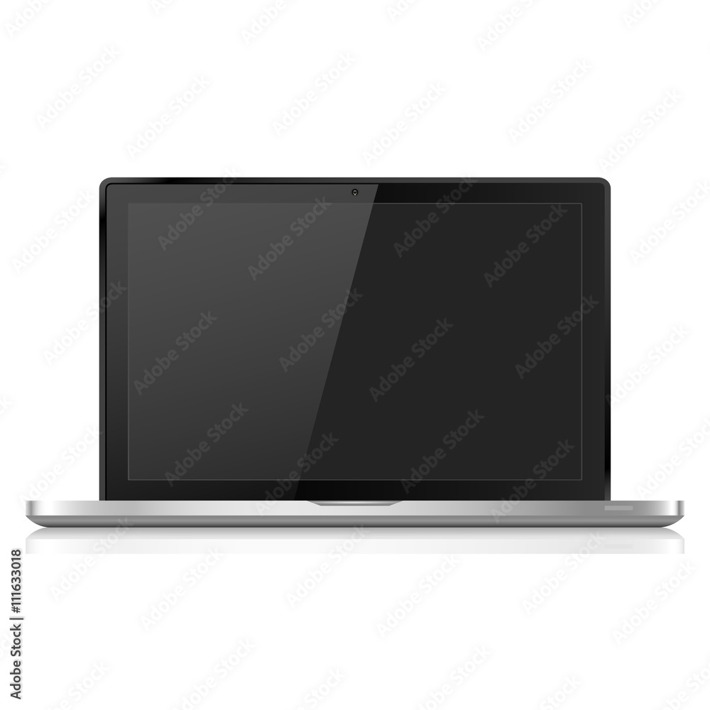 Laptop realistic with shadow, isolated on white background, stylish ...