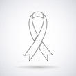 Ribbon icon silhouette, breast cancer awareness symbol, isolated on white background, stylish vector illustration, eps10.