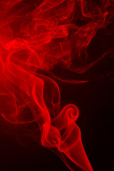 Sticker - Abstract red smoke from aromatic sticks.