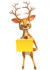 Sticker - fun Deer cartoon character with folder