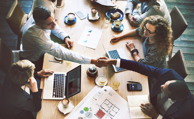 Wall Mural - business people meeting discussion corporate handshake concept