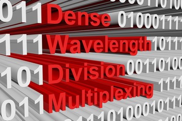 Wall Mural - dense wavelength division multiplexing in the form of binary code, 3d illustration