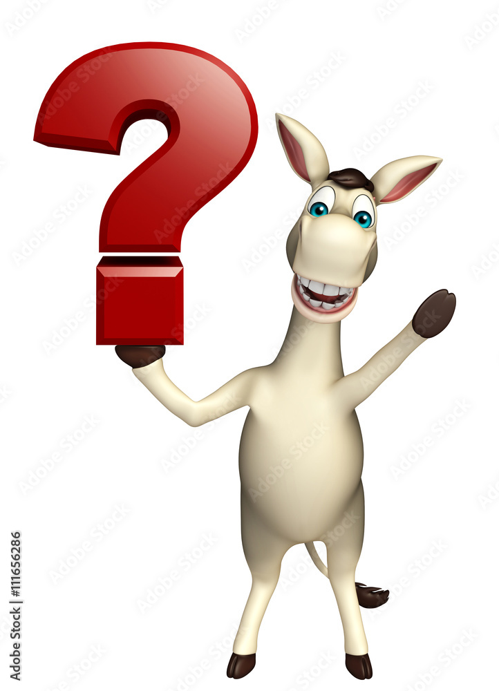 Donkey cartoon character with question mark sign Stock Illustration ...