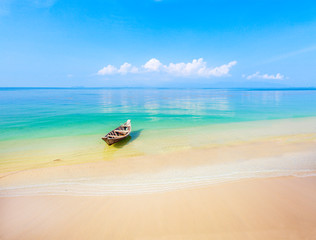 boat and beautiful blue ocean