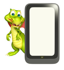 Wall Mural - Dragon cartoon character with mobile