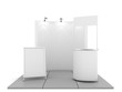 Blank trade show booth mock up. 3D rendering