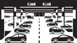 Underground car parking - vector illustration