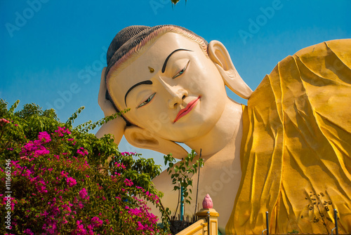 Mya Tha Lyaung Reclining Buddha. Bago. Myanma. Burma. Poster