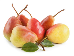 Three pears isolated on white background