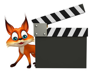 Poster - Fox cartoon character with clapper board