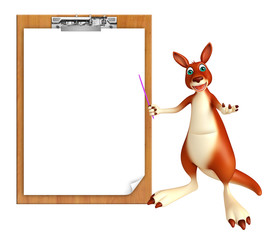 Poster - Kangaroo cartoon character with exam pad