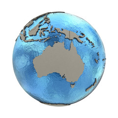 Wall Mural - Australia on model of planet Earth