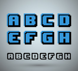 Wall Mural - Pixel font alphabet
