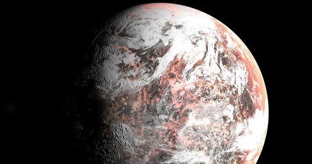 Red world planet