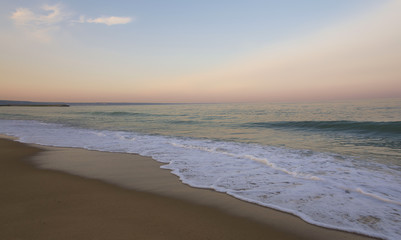 Sticker - Twilight at the Black Sea on the Golden Sands beach, Bulgaria