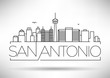 Minimal San Antonio City Linear Skyline with Typographic Design