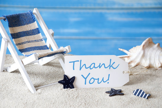 Summer Label With Deck Chair And Text Thank You