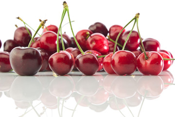 Cherry on a white background