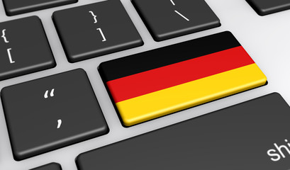 Wall Mural - German Flag Computer Keyboard