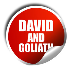 Wall Mural - david and goliath, 3D rendering, a red shiny sticker