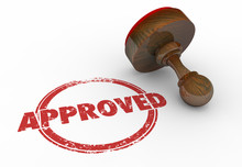 Approved Red Round Stamp Word Accepted 3d Illustration