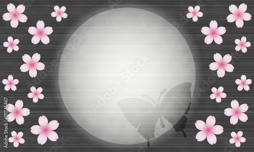 桜と蝶と満月 和風な夜の背景 Stock Illustration Adobe Stock 桜と蝶と満月 和風な夜の背景 Stock Illustration Adobe Stock