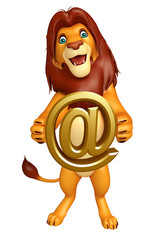 Sticker - Lion cartoon character with at the rate