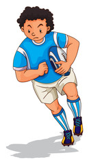 Poster - Rugby player holding rugby ball