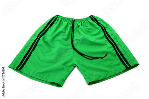 Fotografía green shorts Isolated on a white background