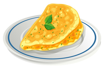 Wall Mural - Omelette on the plate
