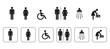 WC Symbole, signs, icons, sanitär, piktogramm