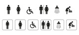 Fototapeta  - WC Symbole, signs, icons, sanitär, piktogramm