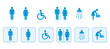 Sanitär-Icons, Symbole, Piktogramme, Rollstuhlfahrer