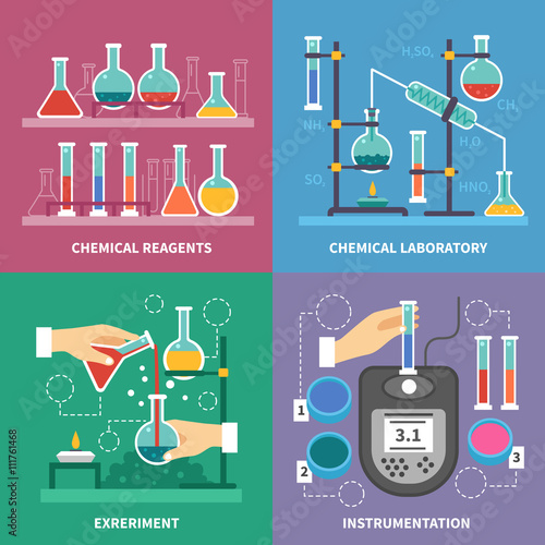 Naklejka - mata magnetyczna na lodówkę Chemiczne laboratorium