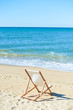 © aquar - Back View Of Deckchair On Sandy Beach.