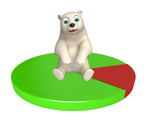 Sticker - cute  Polar bear cartoon character with circle sign