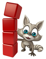 Poster - cute Raccoon cartoon character with level